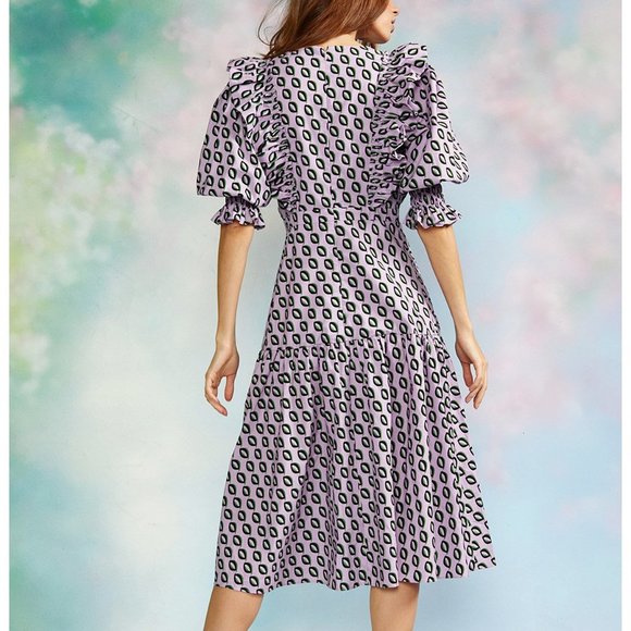 Cynthia Rowley Campbell Ruffled Cotton Midi Dress - Picture 4 of 8